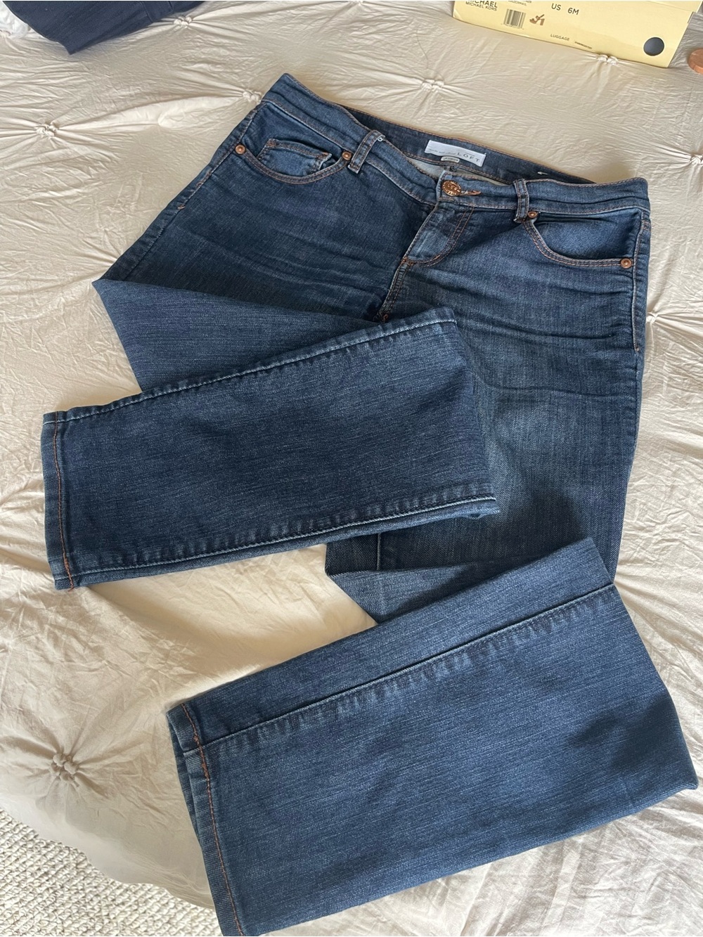 Ann Taylor Skinny Jeans in Dark Blue Denim